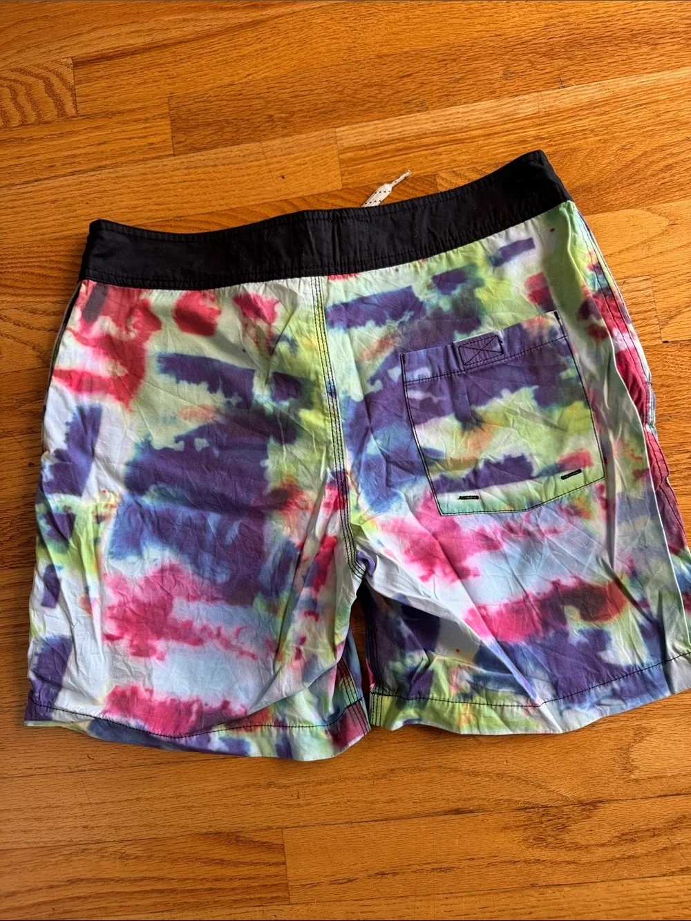 Modern Amusement Tie-Dye Swim Trunks in Pink, Blue, Purple, Green